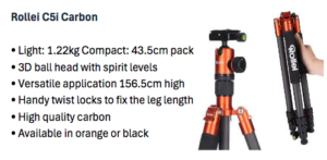 Rollei C5I Carbon Fibre Tripod ( Black)