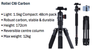 Rollei C6I Carbon Fibre Tripod ( Black)